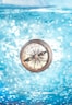 round gold-colored compass