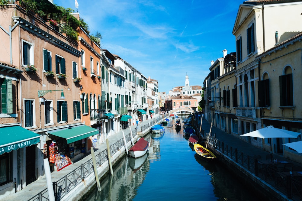 boats between buildings