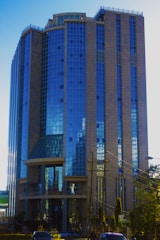 gray and blue building