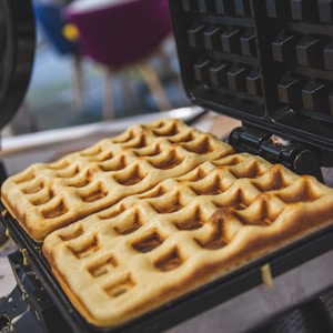 waffles in waffle maker