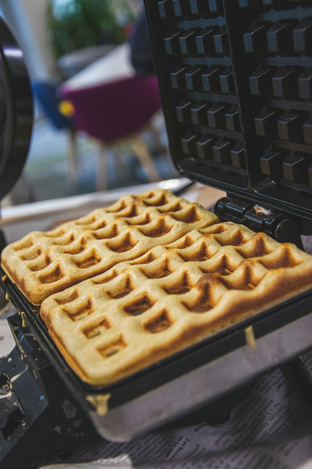 waffles in waffle maker