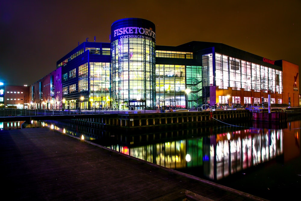 city buildings at night