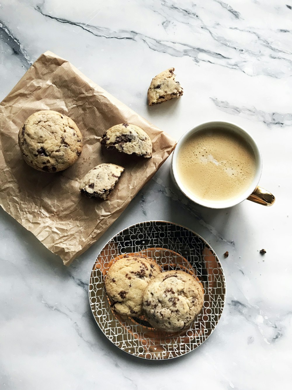 cookie beside coffee