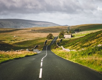 road near hills