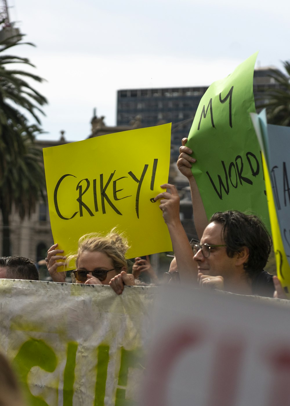 group of protesters with signs