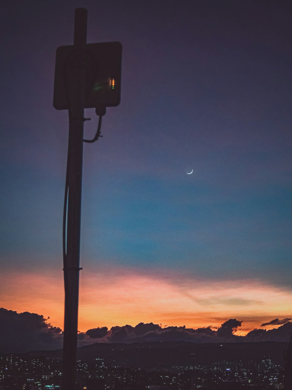 black and grey telephone post