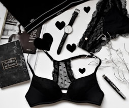 black bra and watch