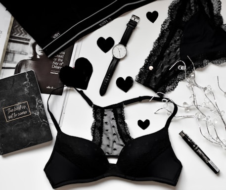 black bra and watch