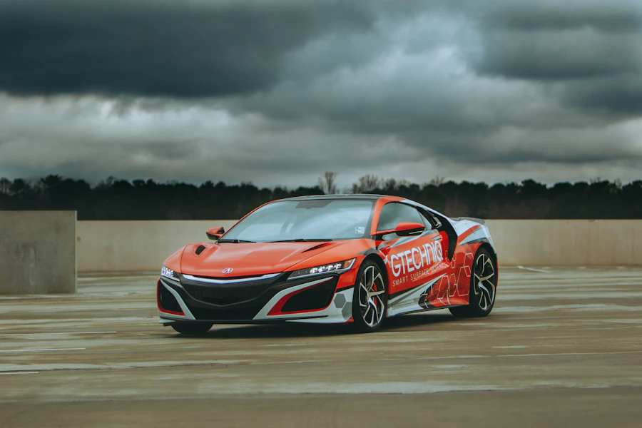 Supercar with bold finish
