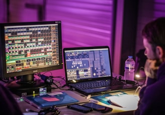 man staring at a computer monitor