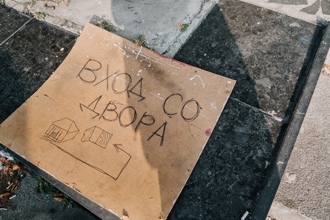 square brown cardboard signage