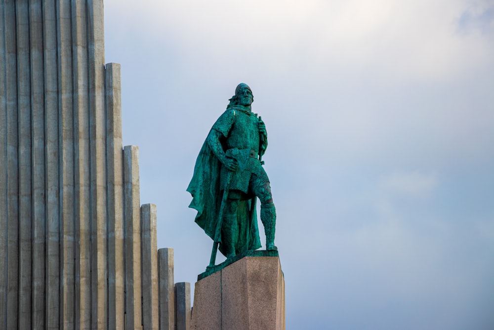 architectural photography of concrete statue