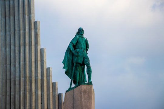 architectural photography of concrete statue in Hallgrimskirkja Iceland