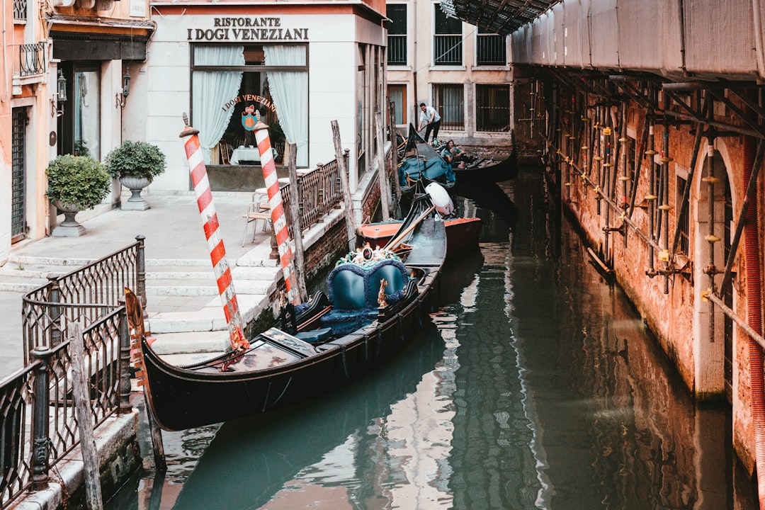 gondola boat floating in a canal