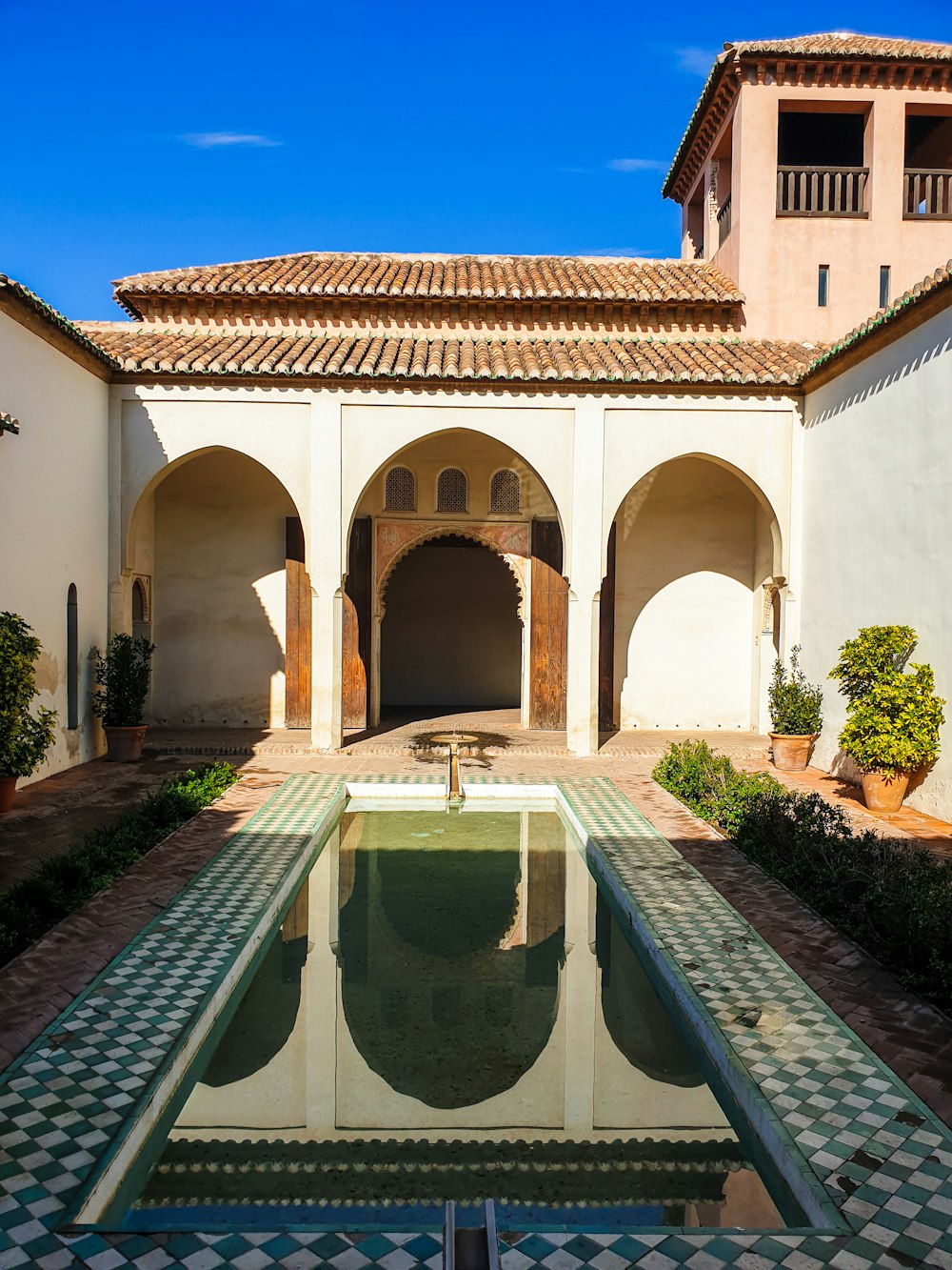 architectural photography of white and brown house