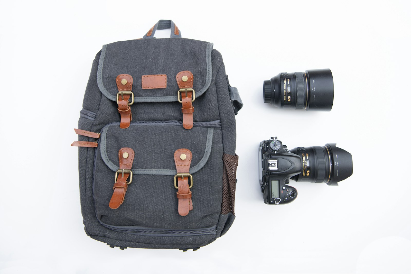 Nikon AF-S Nikkor 24-70mm F2.8E ED VR sample photo. Gray and black backpack photography