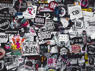 A lively collage of popular American cultural icons and trending topics.