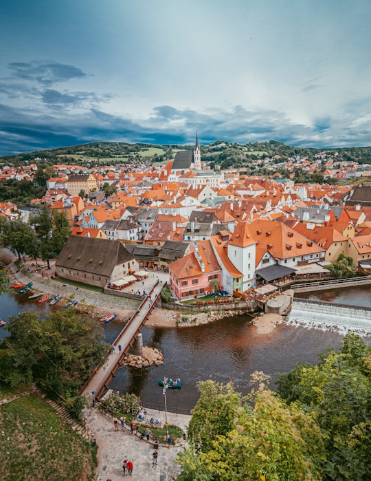 aerial photography of a village during daytime in Český Krumlov Czech Republic