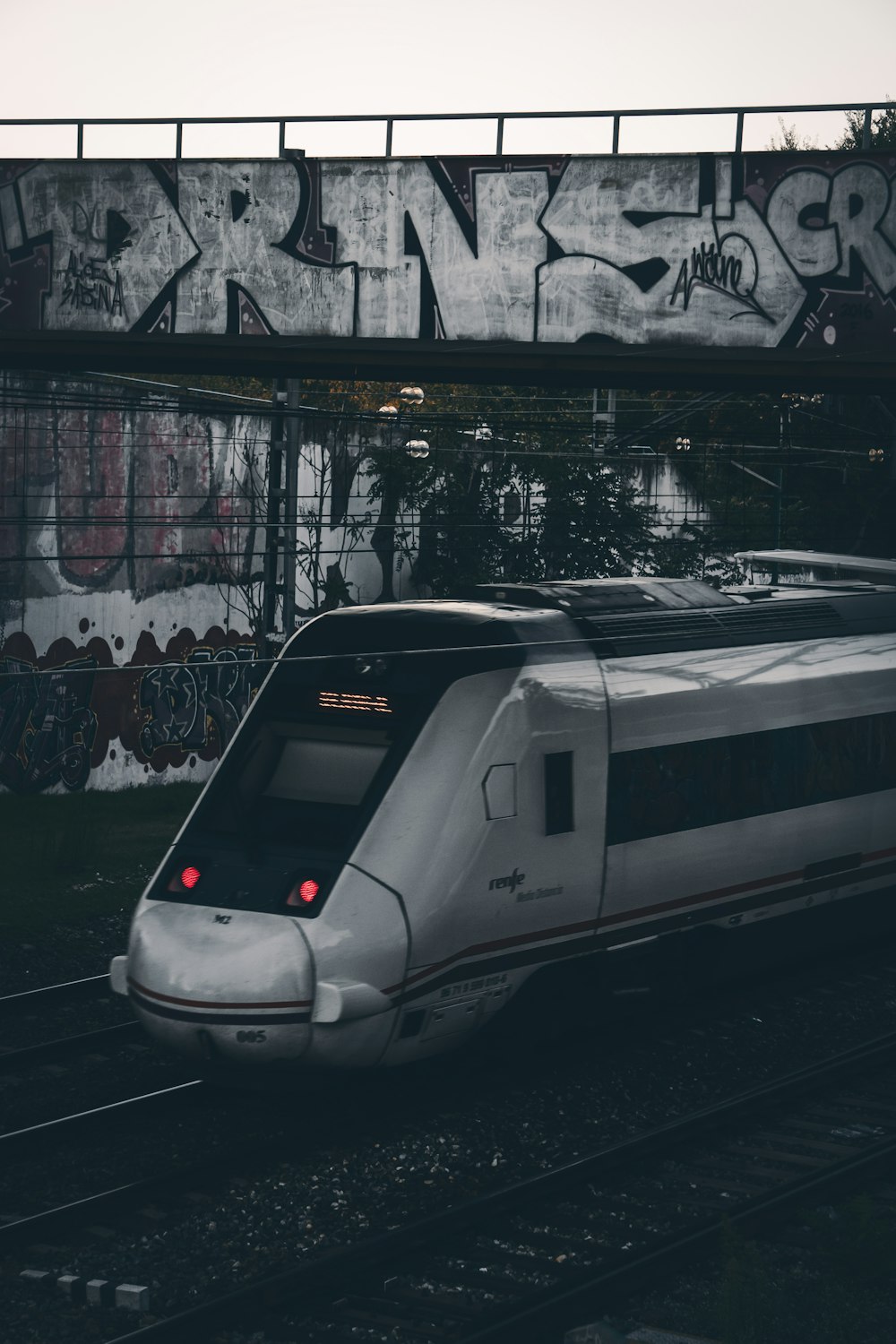 grayscale photo of train