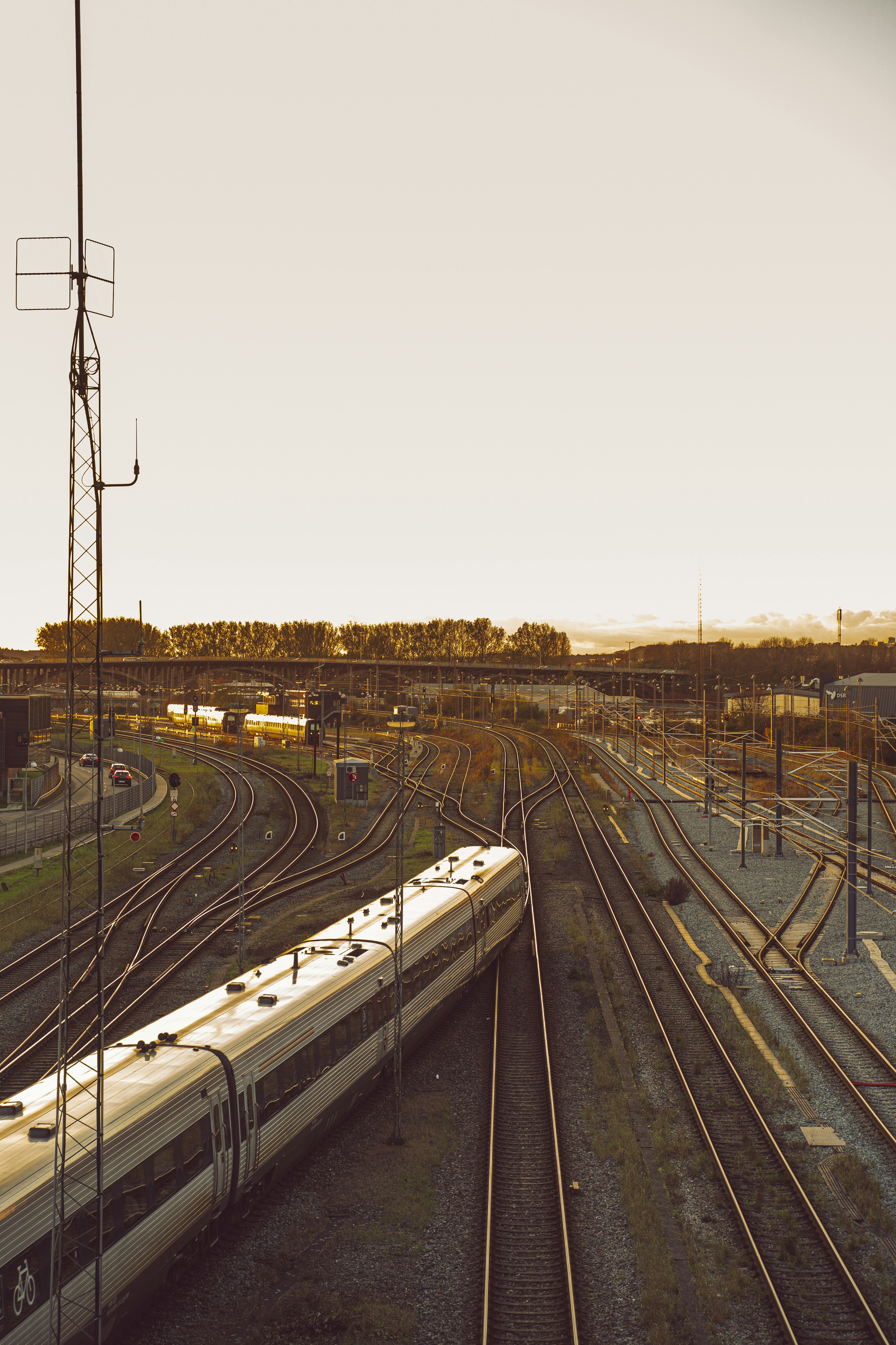 aerial photography of yellow train