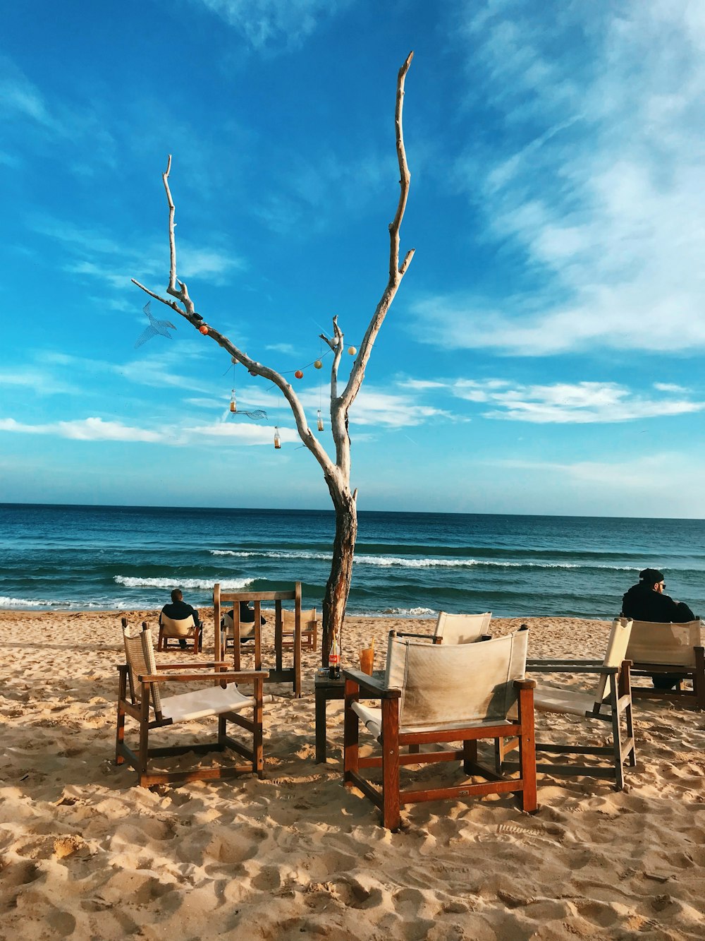 chaises sur le rivage