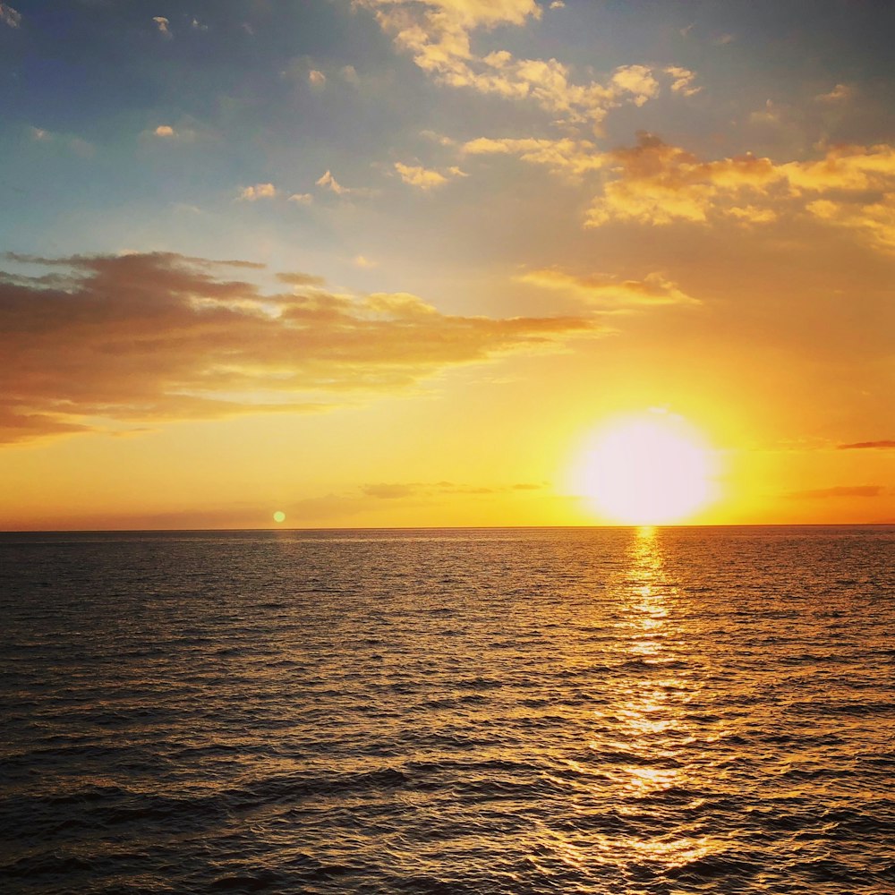 calm ocean at sunset