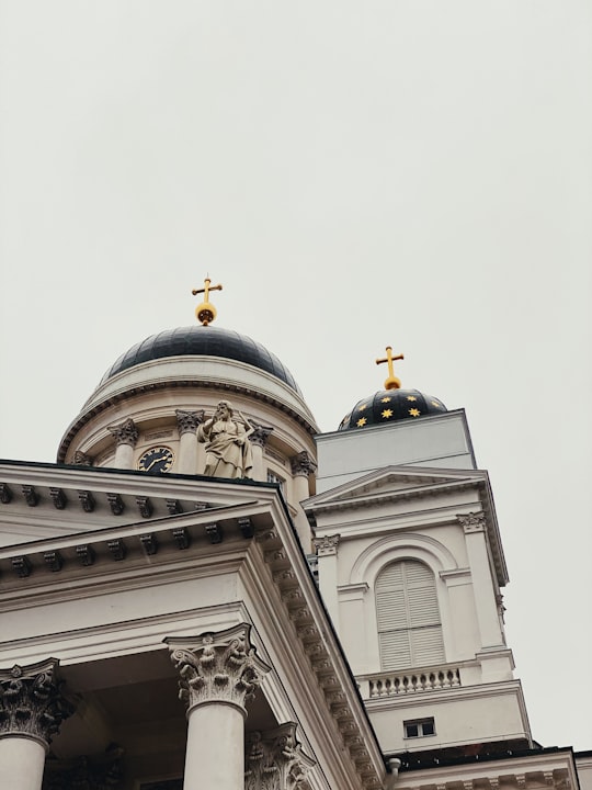 architectural photography of white cathedral in Helsinki Cathedral Finland