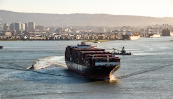 cargo ship on sea