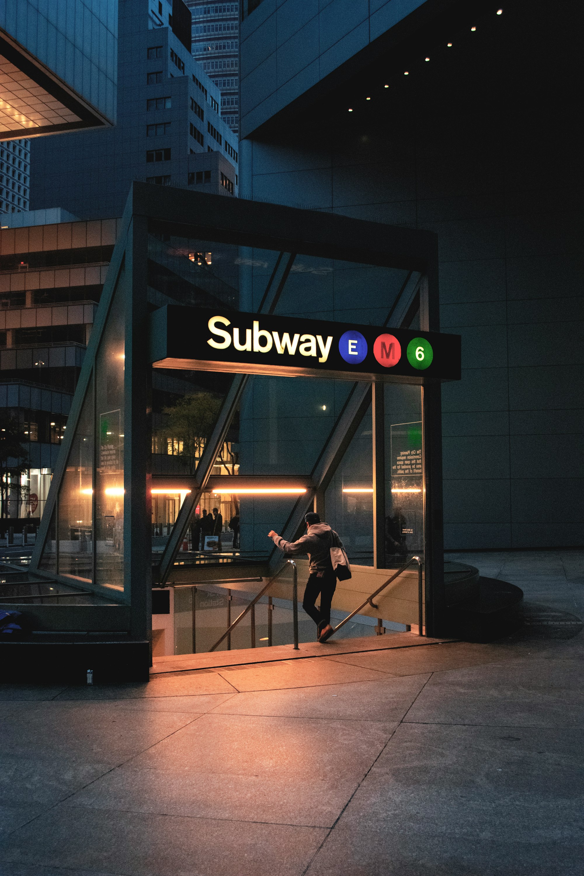 Subway Station at night.