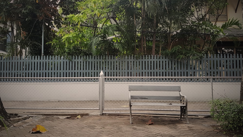 gray bench in park