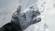 Close-up of a textured winter glove showcasing its warmth.