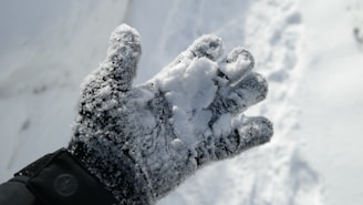 Close-up of a textured winter glove showcasing its warmth.
