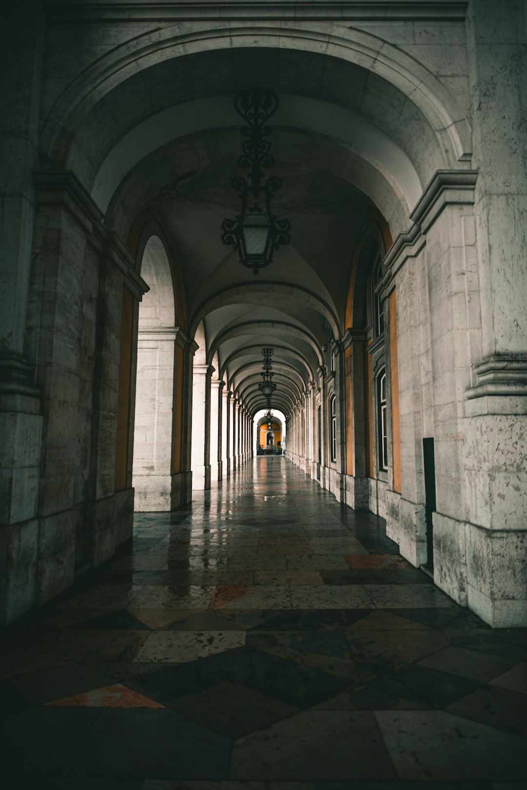 tunnel with lamps