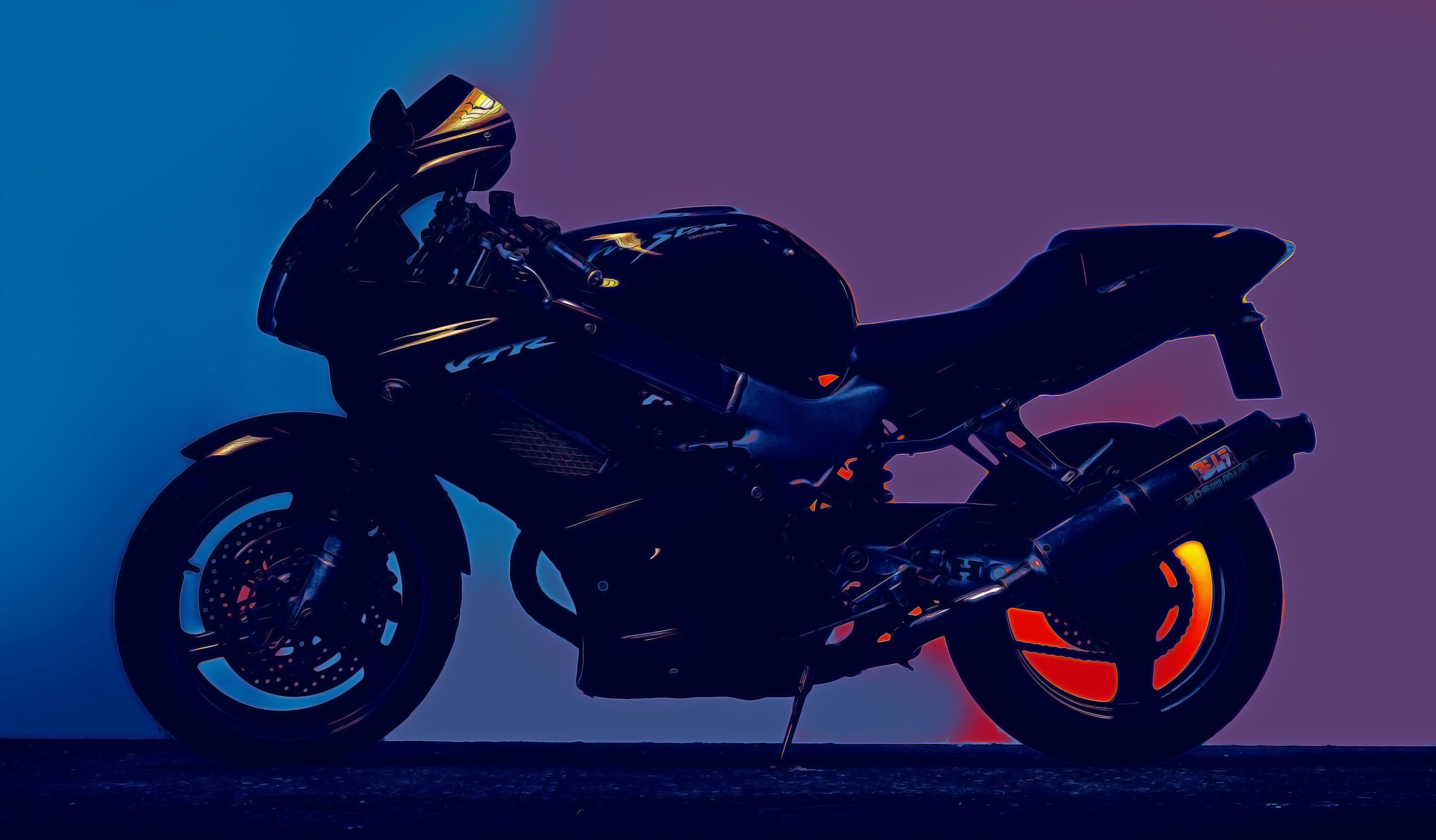 purple sports bike
