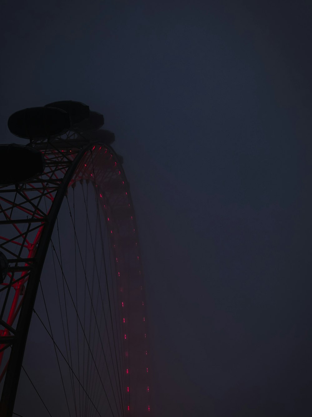 turned-on roller coaster lights