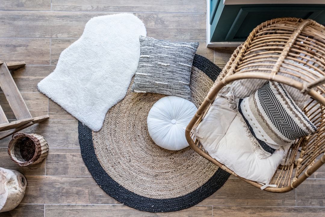  pillows on floor near swing cushion