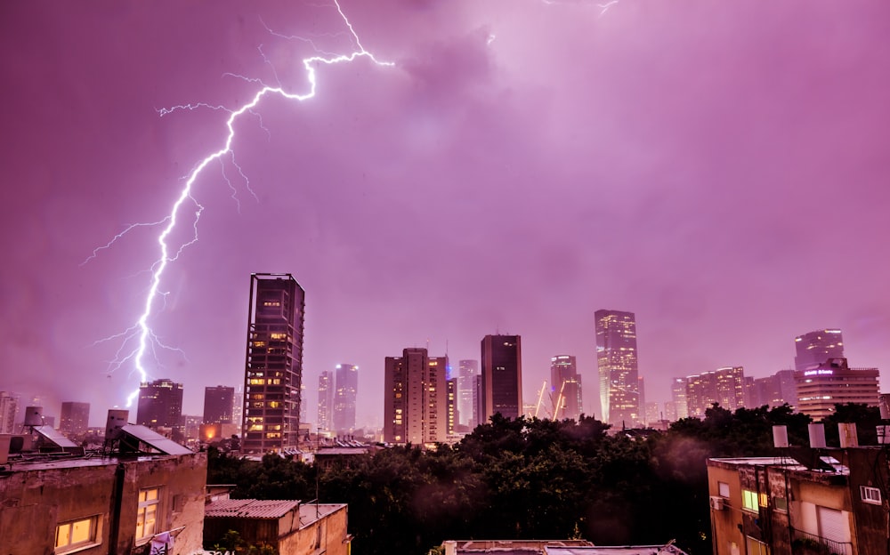 lightning striking buildings