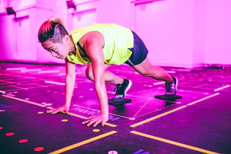 man doing exercise position