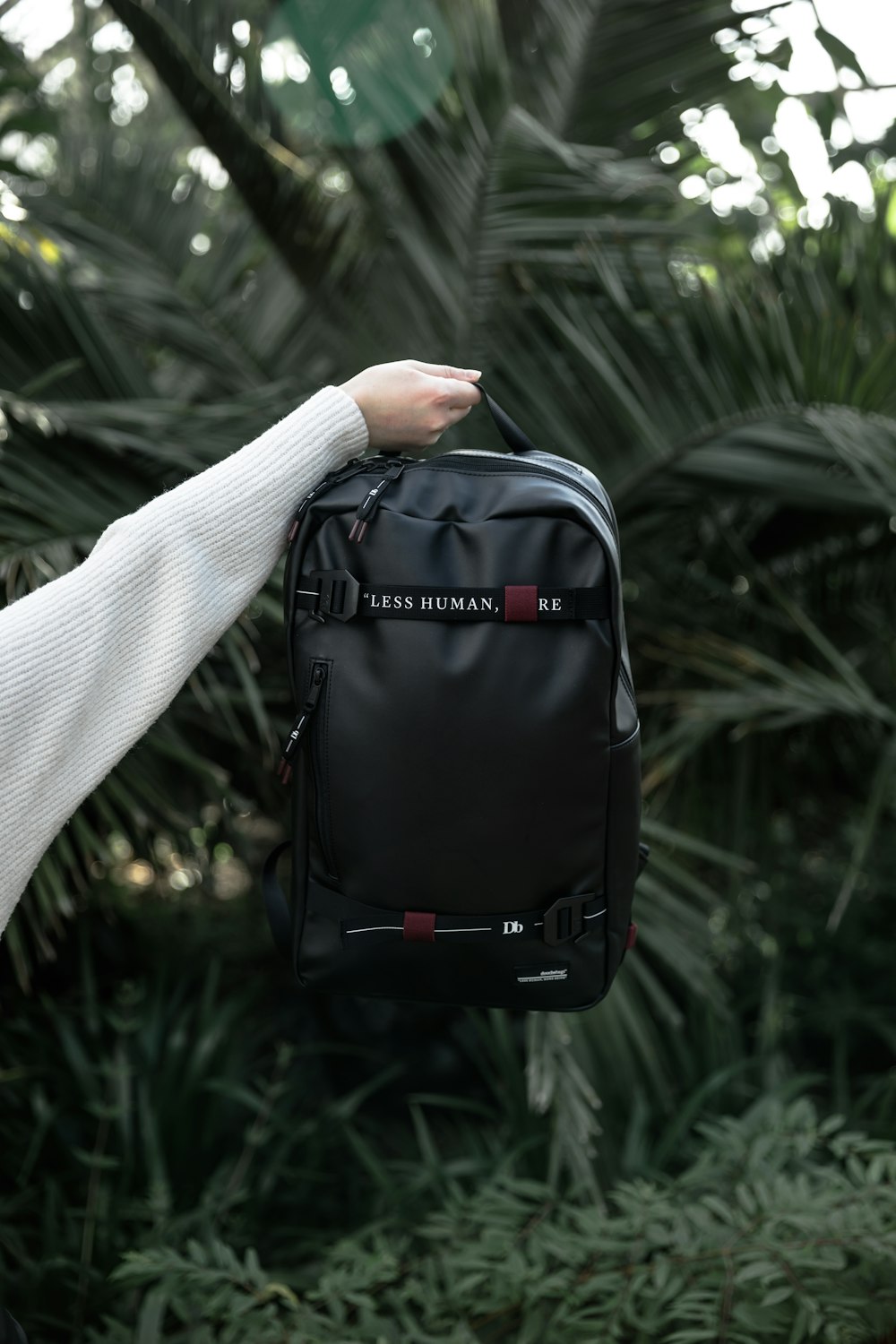 black leather backpack