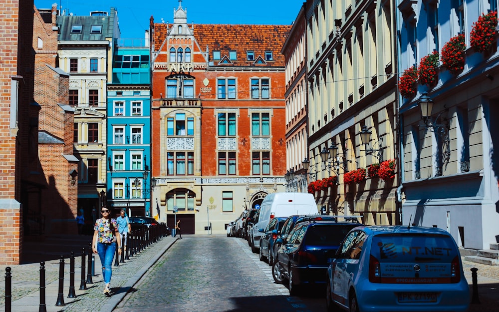 parked assorted cars on a street