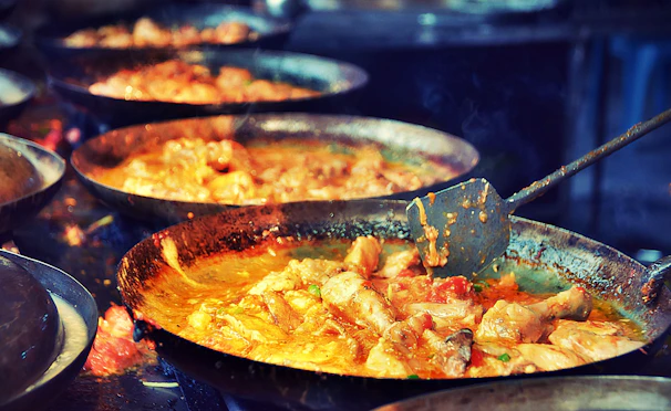 cooking pot with food