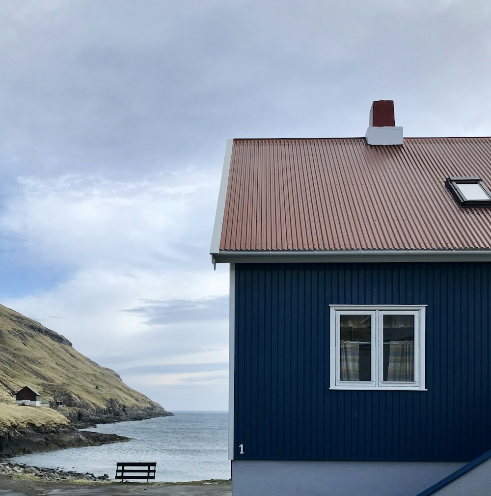 blue metal house