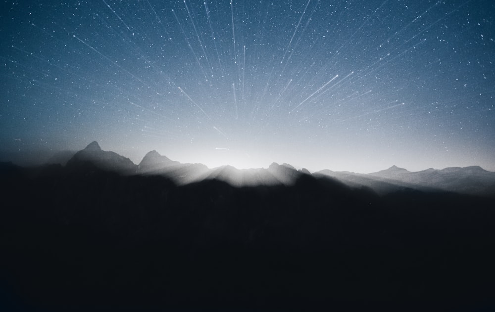 silhouette of mountain during sunrise