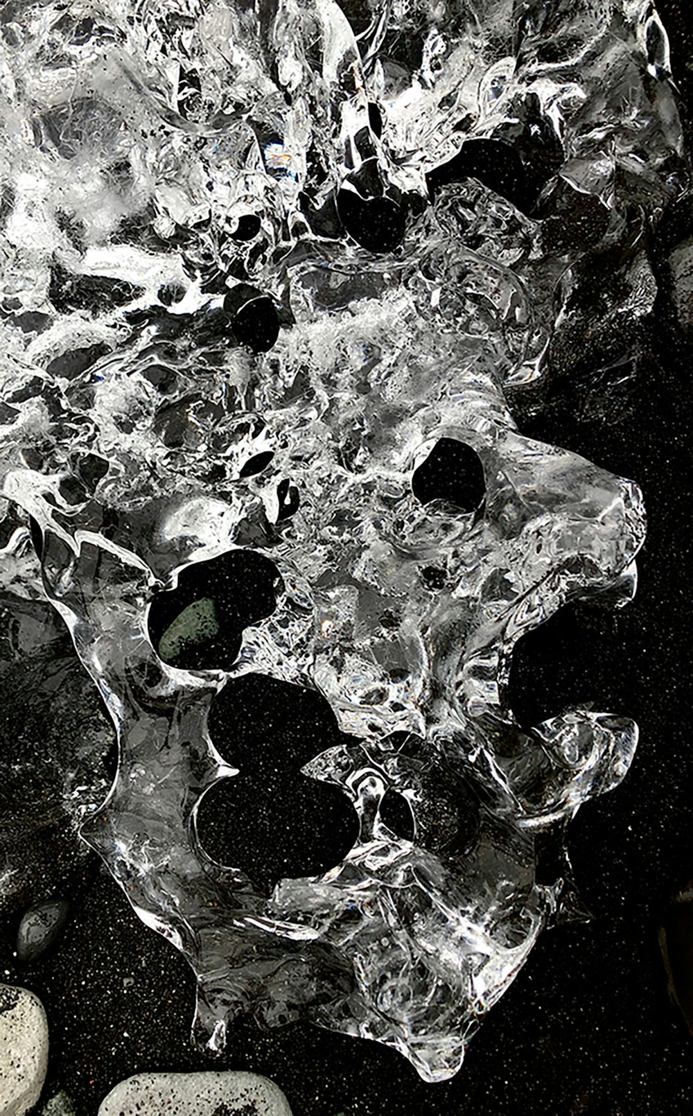 grayscale photography of water