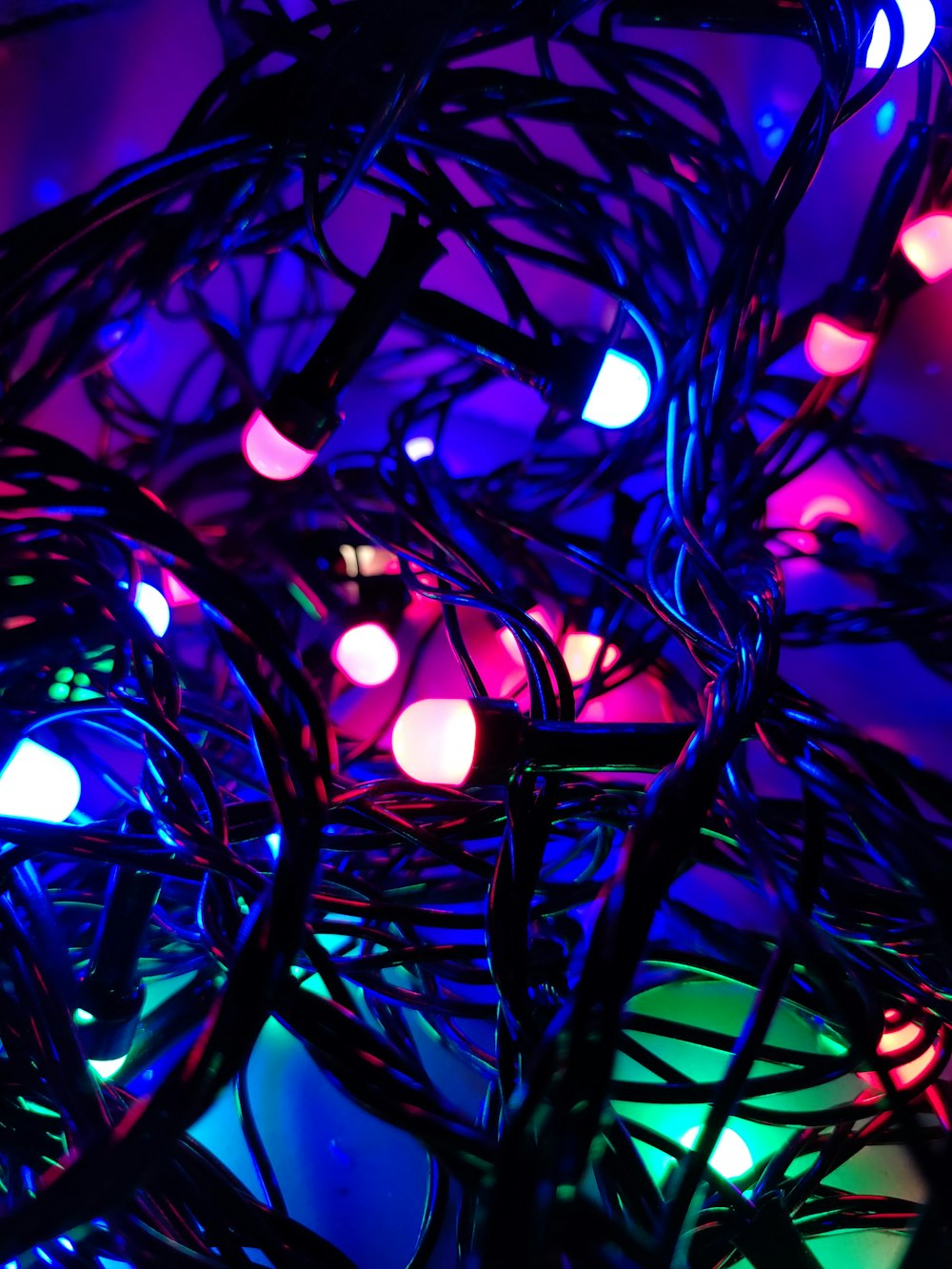 assorted-color string lights