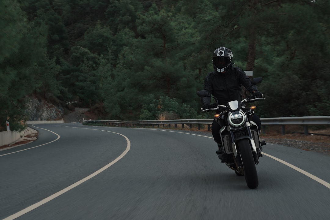 motorbike riding man on the road