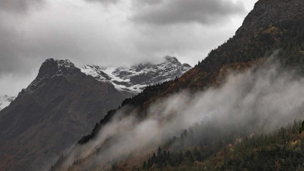 snow capped mountains