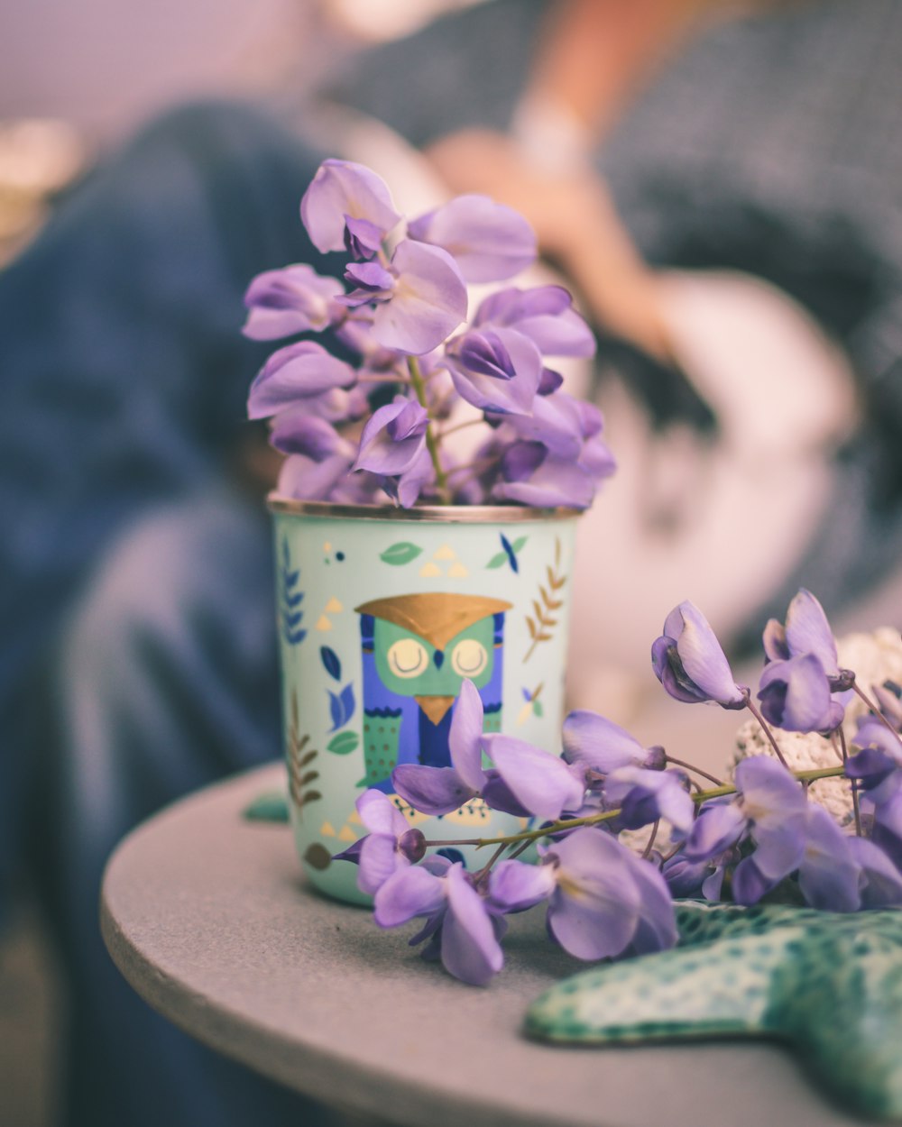 purple hyacinth flowers in vase