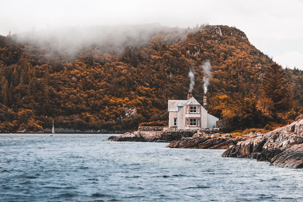 house beside lake