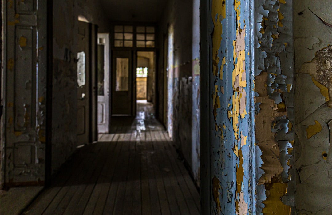 photo of white wooden door